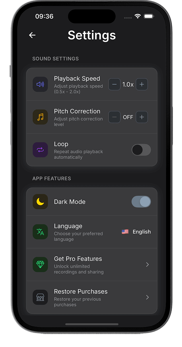 Reverse audio playback and controls